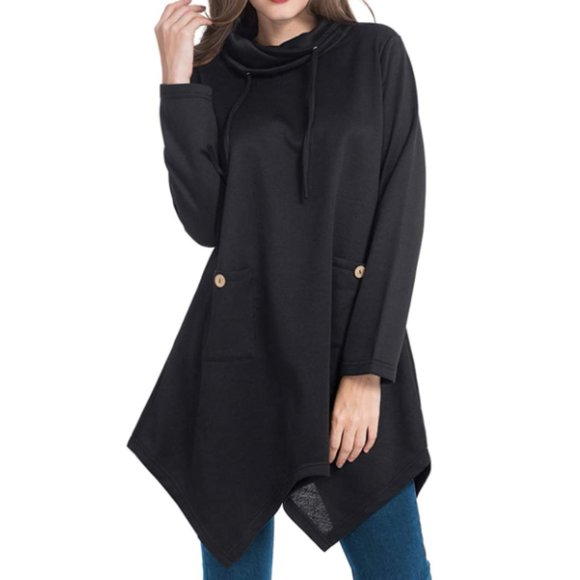 C.C. Boutique Sweaters - NWT Asymmetrical Cowl Neck Long Tunic Sweater Top.